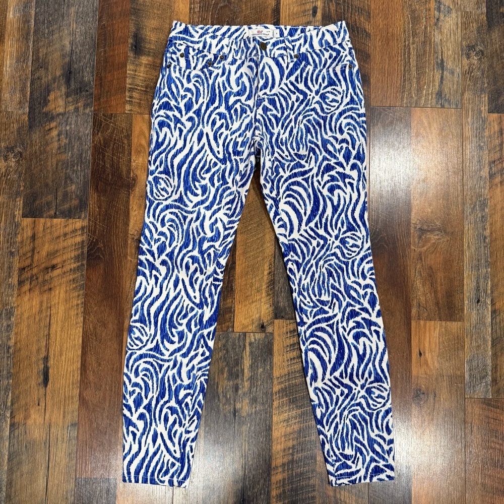 Vinyard Vines Nautical Blue Zebra Skinny Jeans